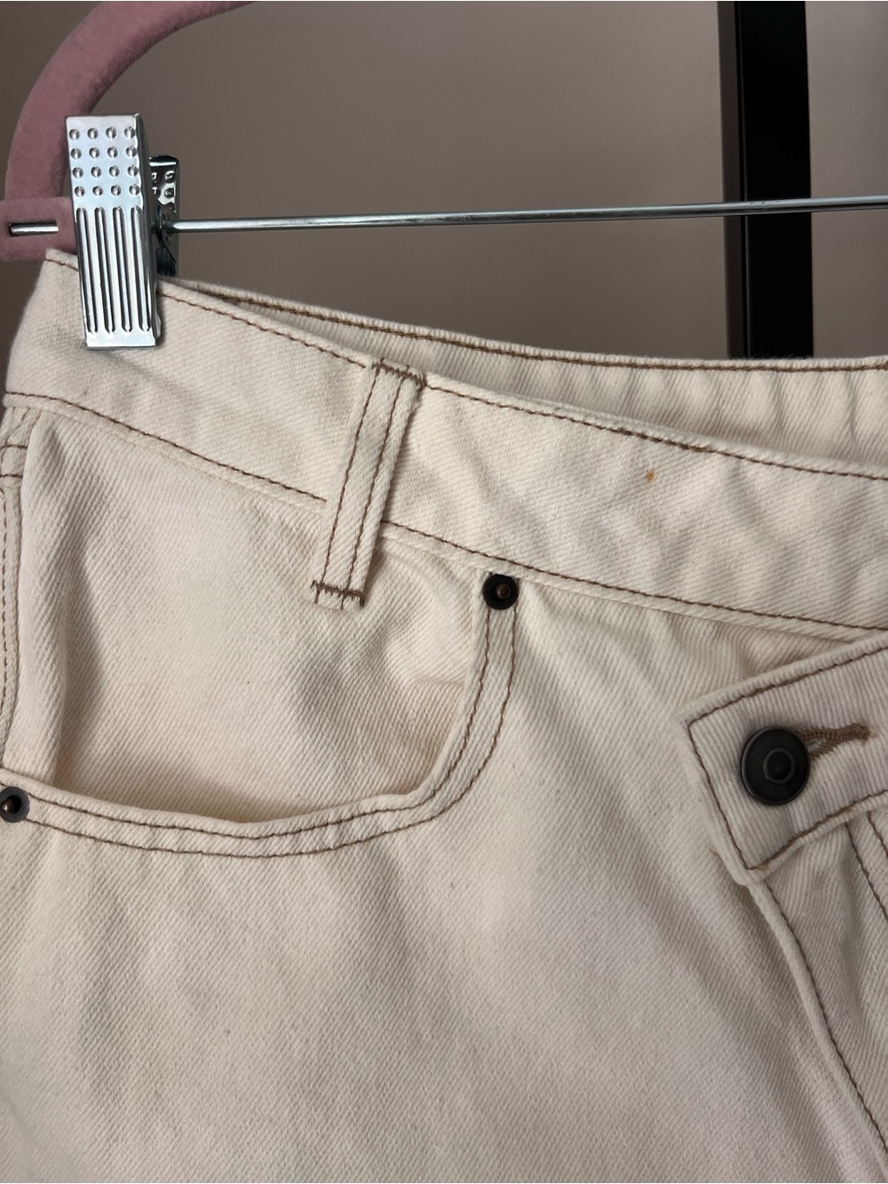 Future collective tapered Cream High-Rise Straight Jeans - Picture 5 of 9